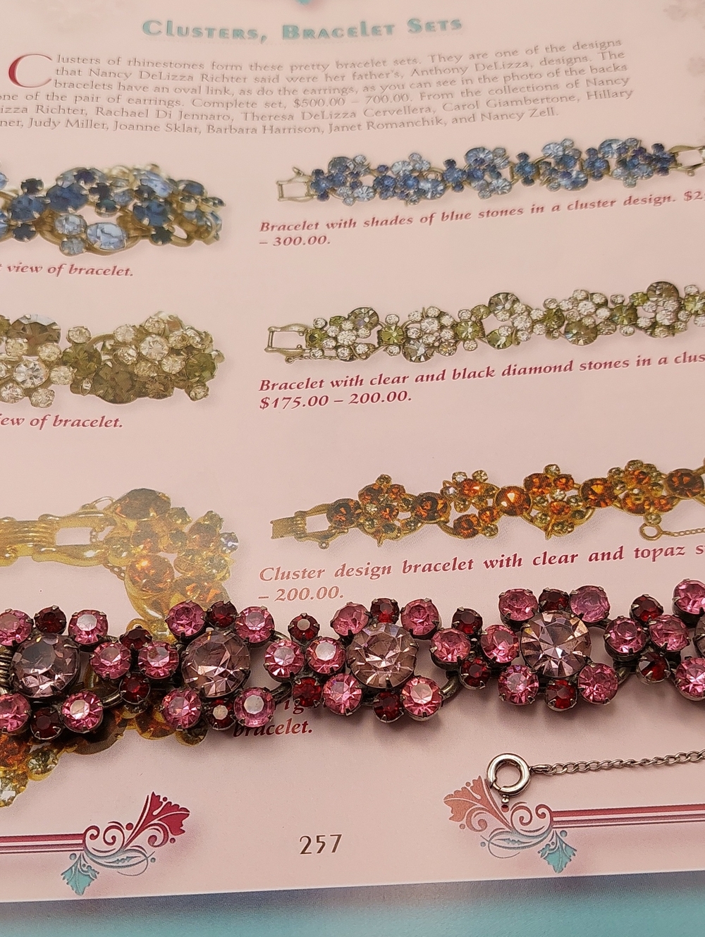 DeLizza & Elster JULIANA Pinks & Reds Crystal Cluster Bracelet - Women Jewelry - Picture 9 of 11